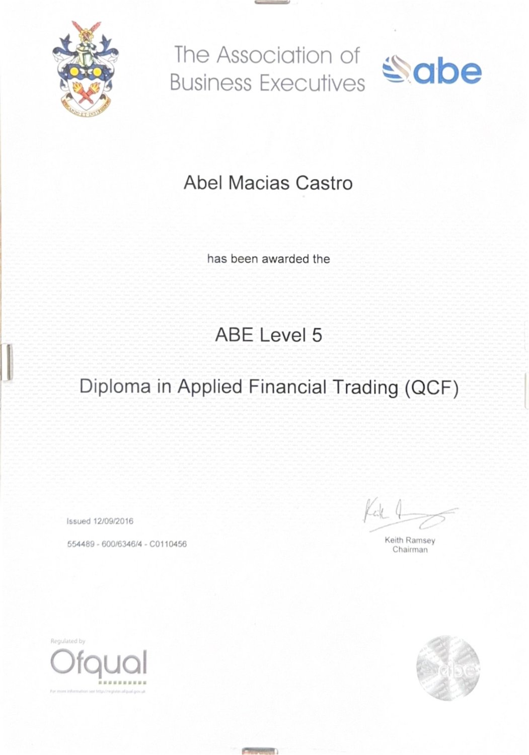 ABE Level 5 Diploma in Applied Financial Trading (QCF) · London School of Business & Finance